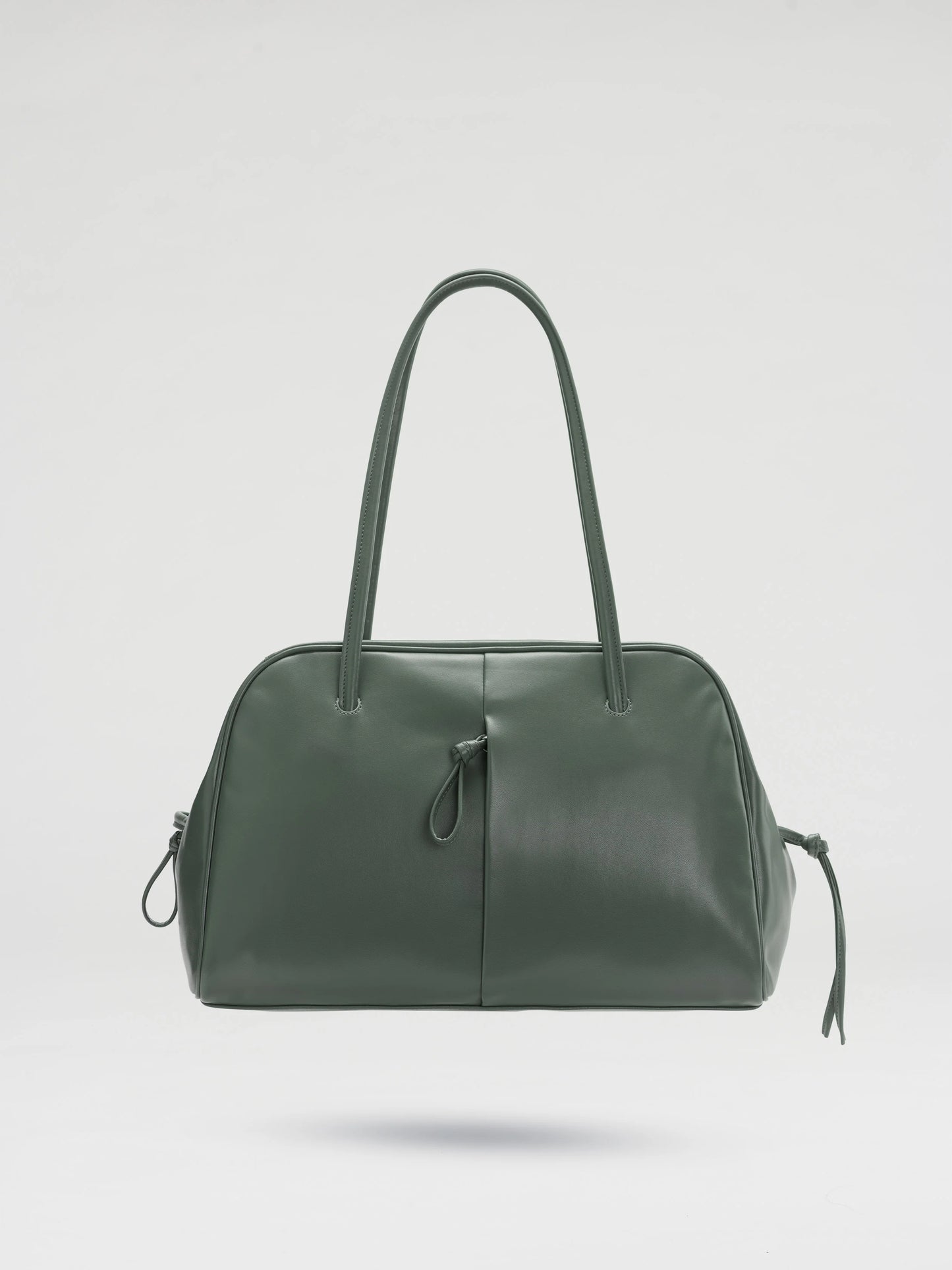 Water Repellent Vegan Leather Curved 14 Inch Laptop Shoulder Tote Bag
