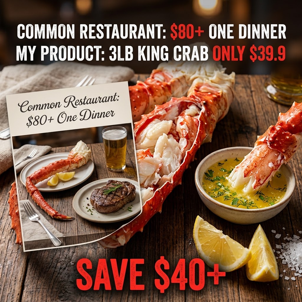 Jumbo Alaskan King Crab Legs – Extra Thick Legs Packed With Sweet, Tender Meat | Premium Frozen Seafood